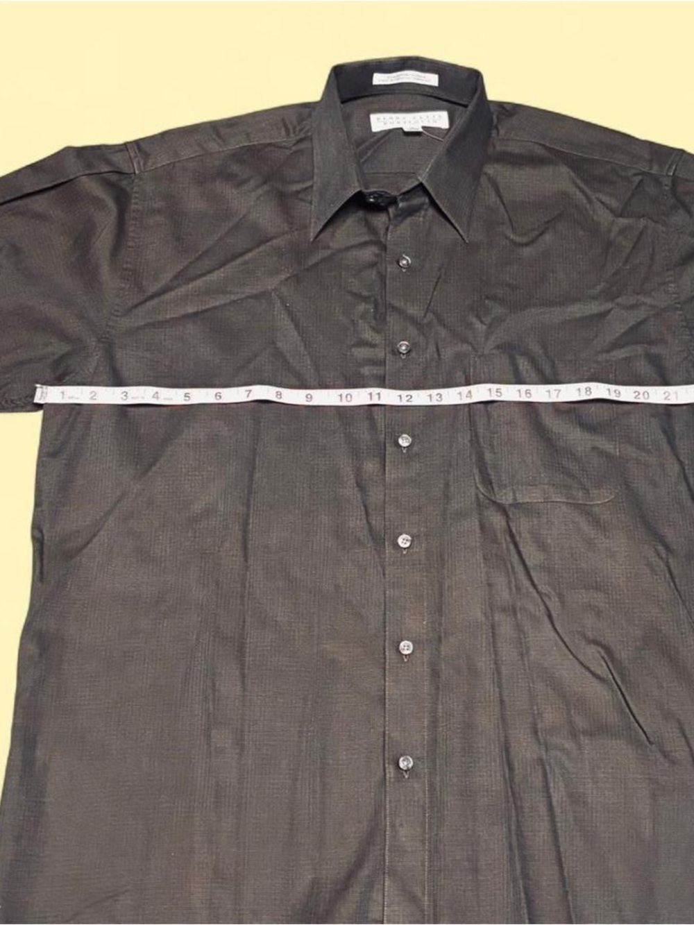 Perry Ellis Men's Dark Brown Button-Up Dress Shirt